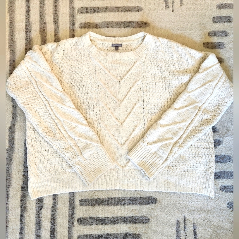 *3/$20* Cream cozy crop sweater size S